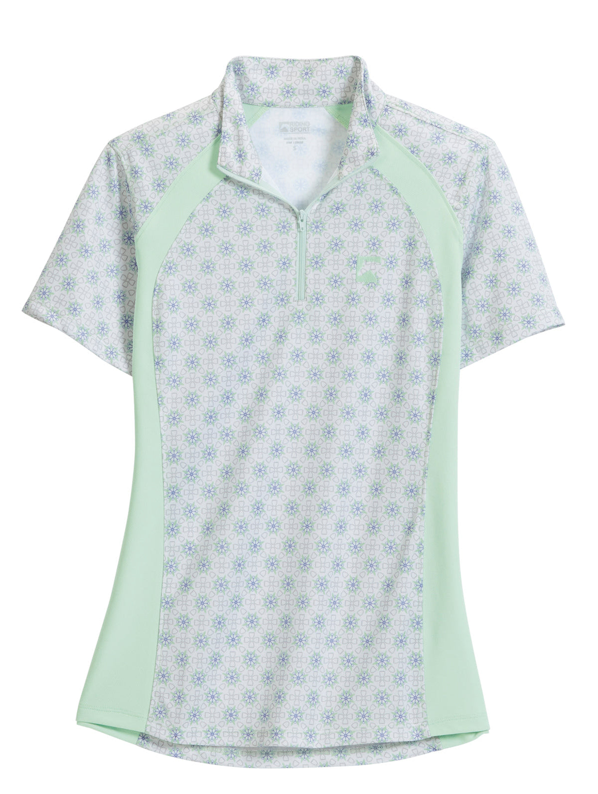 Ladies’ Airflow Quarter-Zip Print Short Sleeve Shirt